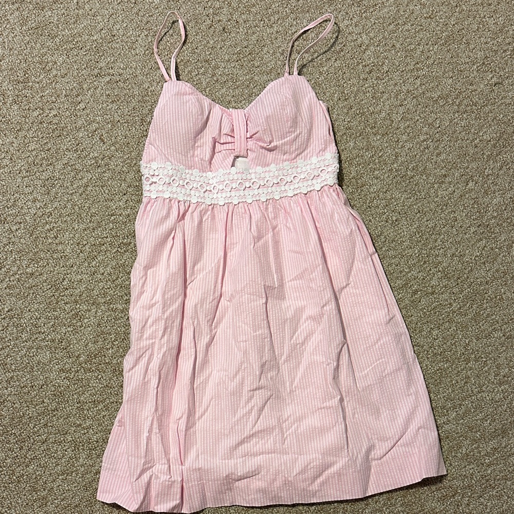 Pink Lilly Pulitzer seersucker dress